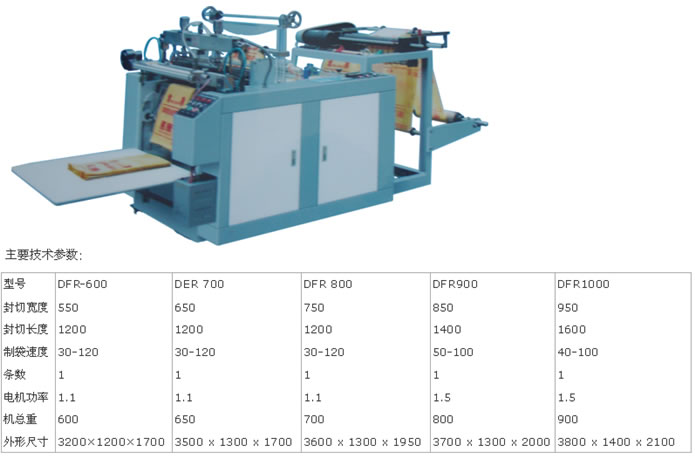 電腦控制高速熱封熱切制袋機(jī)