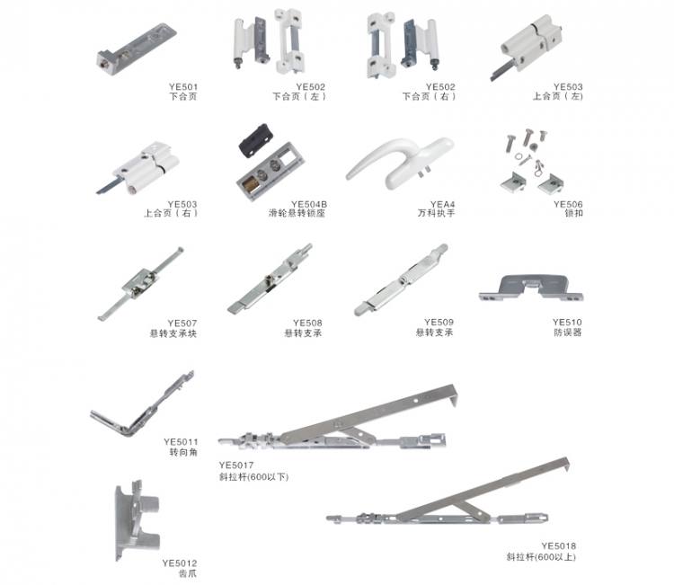 新五代20內開內倒窗零部件  門窗五金  內開內倒窗零部件 