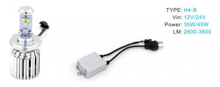 LED汽車前大燈 -> H4-B