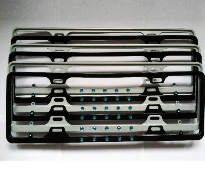 鉆石車(chē)牌架 鋅合金牌照框 新交規(guī)不銹鋼車(chē)牌框