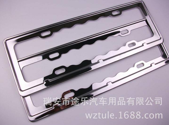 新交規1.0不銹鋼波浪紋設計車牌架框 8K鏡面效果牌照框 質保七年