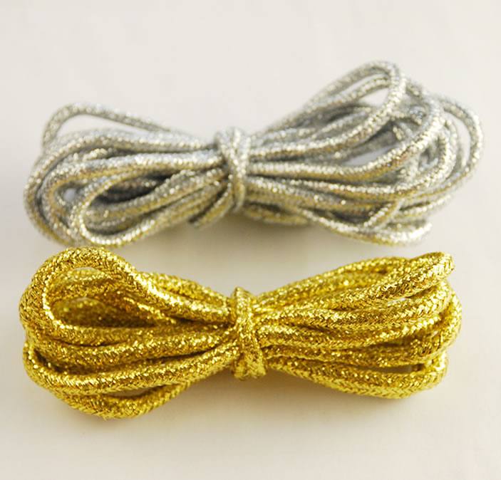 直銷運(yùn)動鞋帶 新潮時尚百搭金銀絲圓帶廠家批發(fā)