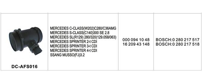 DC-AFS016汽車空氣流量計