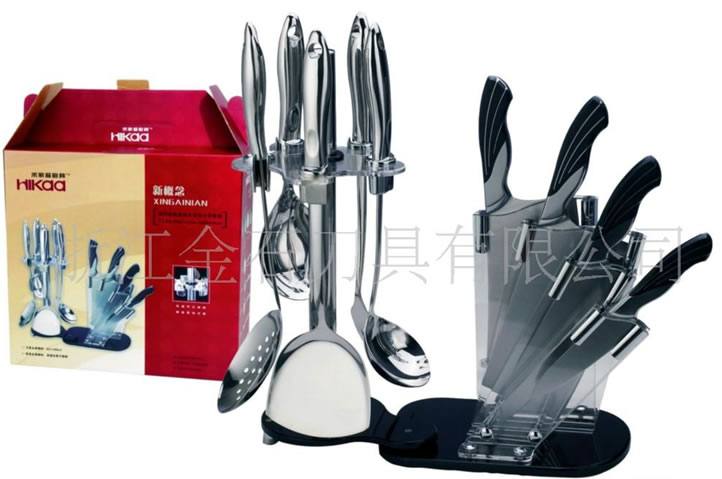 供應(yīng)內(nèi)貿(mào)廚房刀十件套，4CR13鋼材，頂級(jí)廚房配置