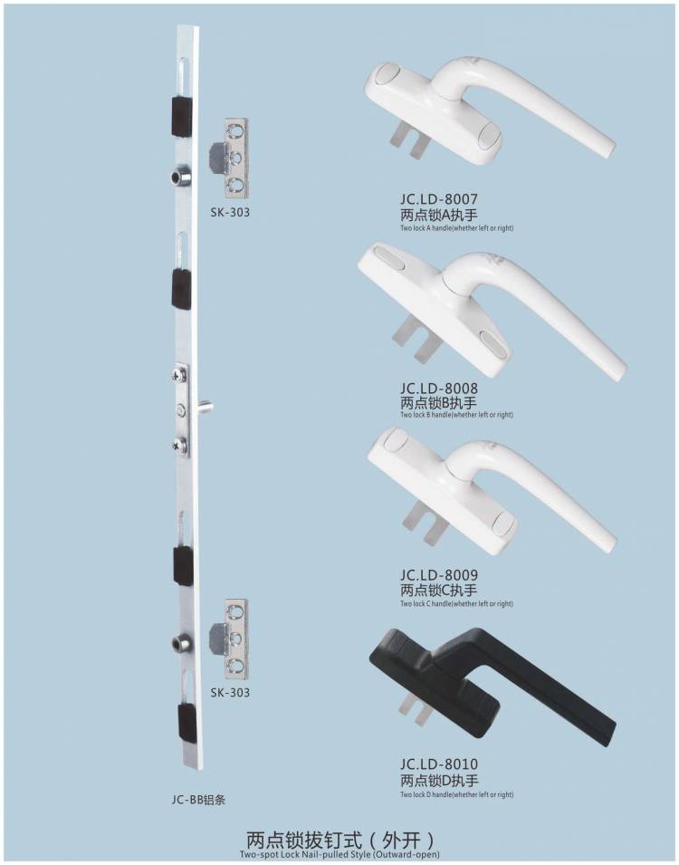 兩點(diǎn)鎖拔釘式（外開）