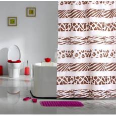 廠(chǎng)家直銷(xiāo) 浴室加厚防水 白底花紋 兩件裝沐浴用品 防霉滌綸浴簾