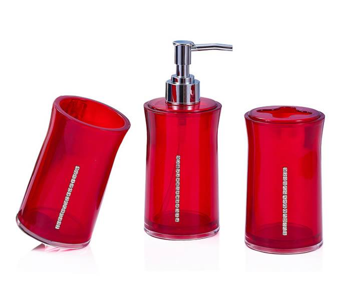 鑲鉆洗漱套裝三件套，如玻璃般晶瑩剔透，質(zhì)地堅(jiān)固不易碎