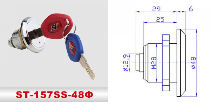 ST-157SS-48Φ 險(xiǎn)箱鎖、防盜鎖、通道鎖
