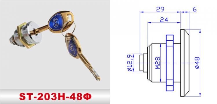 ST-203H-48Φ 險箱鎖、防盜鎖、通道鎖