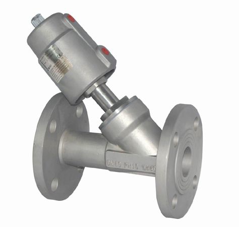 全不銹鋼法蘭氣動角座閥