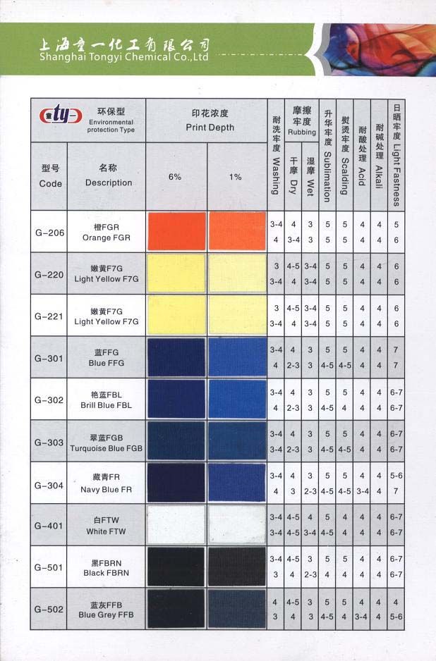 G系列（環(huán)保型）印花涂料色漿