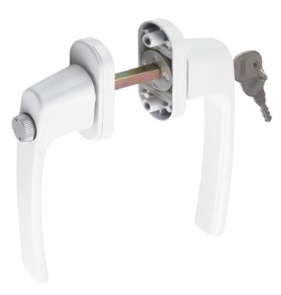 帶鎖帶保險對開執手 門窗五金 門窗配件