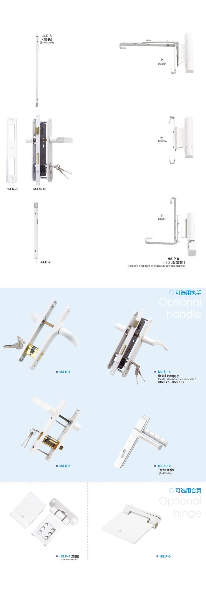 U槽塑鋼門鎖組合配件 門窗板配件