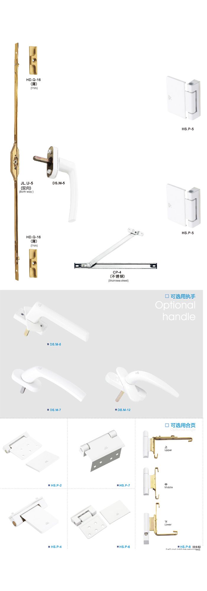 雙向內(nèi)開U槽傳動(dòng)組合配件 門窗板配件