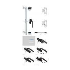 20外開(kāi)歐標(biāo)鋁條式插坑式二點(diǎn)鎖配件 門(mén)窗板配件