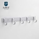 太空鋁5鉤掛衣鉤、衣服掛鉤 不可活動、固定排鉤