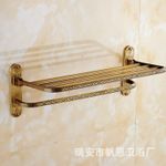 仿古雕花浴巾架 精致全銅浴巾架 衛浴掛件
