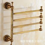 仿古四桿活動浴巾架 精致全銅浴巾架 衛(wèi)浴掛件