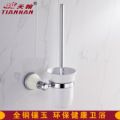 全銅歐式鍍鉻色鑲天然玉石馬桶刷帶杯架 衛(wèi)生間衛(wèi)浴用品