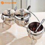 304不銹鋼橋型調(diào)料罐 韓式調(diào)味罐鹽瓶套裝 創(chuàng)意味精罐3味