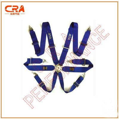 藍(lán)色**KATA 3寸6點式通用快拆賽車座椅安全帶汽車安全帶