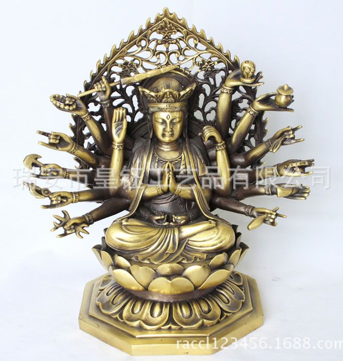 銅佛像 西方三圣 千手準提觀音佛像