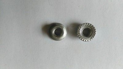 M6鋁法蘭防松帶齒螺母，鋁螺母M6本色