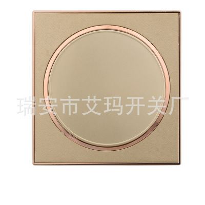 墻壁開關(guān)插座香檳金圓形豪華86型一開單控