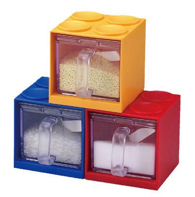 自由組合DIY積木抽屜調(diào)味盒 帶勺 按壓式廚房工具調(diào)味瓶調(diào)味罐