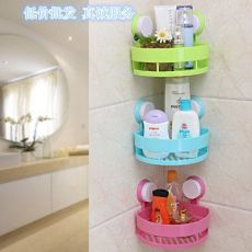 吸盤(pán)浴室 強(qiáng)力三角 壁掛衛(wèi)生間收納架子洗手間儲(chǔ)置物架
