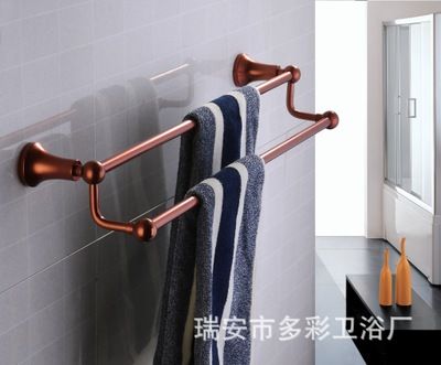 太空鋁彩色浴室 紅古銅毛巾桿 毛巾架 雙桿