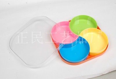 塑料四色果盤 瓜果盤 彩色盤子