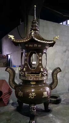 香爐 寶鼎焚經(jīng)爐 八龍柱帶蓋香爐