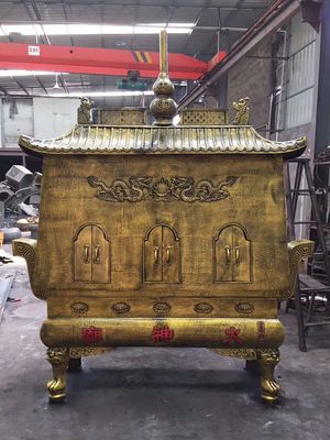 燒紙爐 長方形龍柱香爐 帶蓋插香香爐