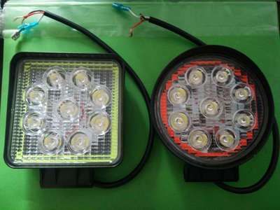 27WLED工作燈 方圓燈 聚光泛光燈 帶光圈 照明輔助燈