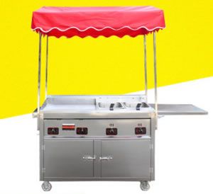 移動三輪多功能麻辣燙油炸小吃車熱狗車餐飲車加盟多功能小吃