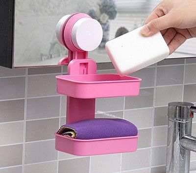 浴室強力吸盤肥皂架 雙層瀝水香皂盒 壁掛吸盤肥皂盒