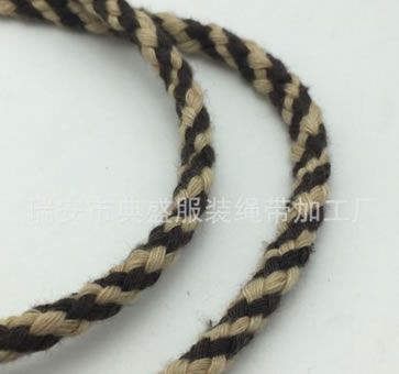 4mm8股彩色深棕色空芯滌棉圓繩化纖實芯褲頭圓腰繩帽圓抽繩