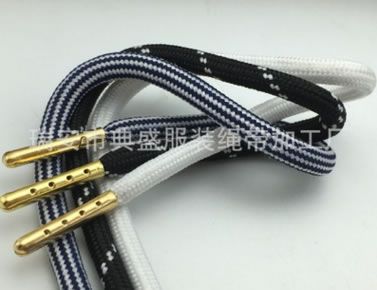 5mm彩色間色黑白色平紋包心滌綸繩褲腰繩帽抽繩批發滌綸鞋帶