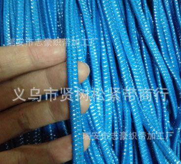 國(guó)產(chǎn)5MM加銀絲扁松緊帶飾品DIY配件頭飾寬橡皮筋松緊繩