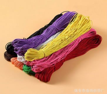 金銀蔥松緊繩 圓彈力彩色空心編織扁棉繩 喜帖吊牌繩