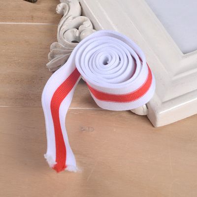 白紅白三色條紋滌綸雙層包邊織帶 跳線間色