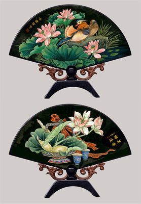 漆器小臺屏 永結同心 外事商務禮品 仿古小屏風