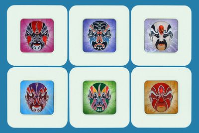 京劇臉譜鐳射浮雕杯墊 隔熱墊 家居餐廳日用小禮品