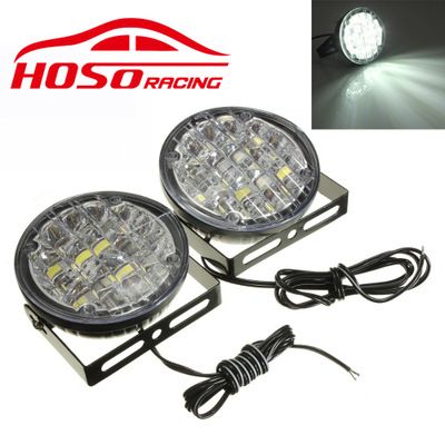 12v汽車(chē)改裝通用18LED圓形日行燈 日間行車(chē)燈霧燈 LED霧燈改裝燈