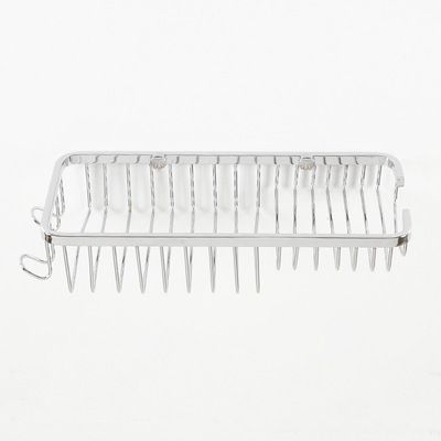 不銹鋼浴室衛(wèi)生間簡約帶掛鉤置物架單層網(wǎng)籃