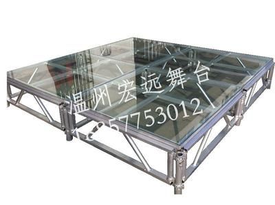 鋁合金鋼化玻璃舞臺 婚慶廣告演出透明玻璃舞臺 T臺玻璃透明