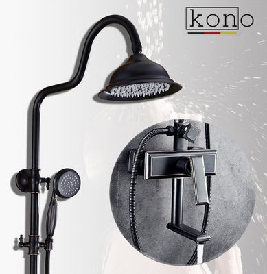 黑古拉絲三檔手持升降桿淋浴花灑套裝全銅冷熱水暗裝衛浴