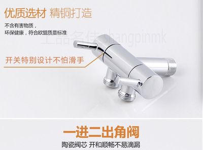 好掛衛(wèi)浴全銅三角閥兩出水洗馬桶帶婦洗器高壓噴槍衛(wèi)生間閥門