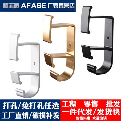 免打孔太空鋁面盆夾 陽(yáng)臺(tái)臉盆掛鉤掛架強(qiáng)力壁掛浴室置物架收納架